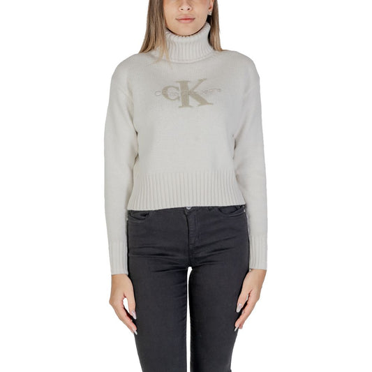 Maglione in cotone color crema Calvin Klein Jeans