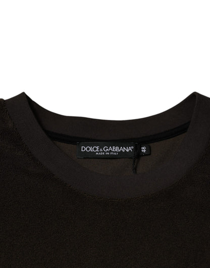 Dolce & Gabbana Brown Cotton Crew Neck Short Sleeves T-shirt