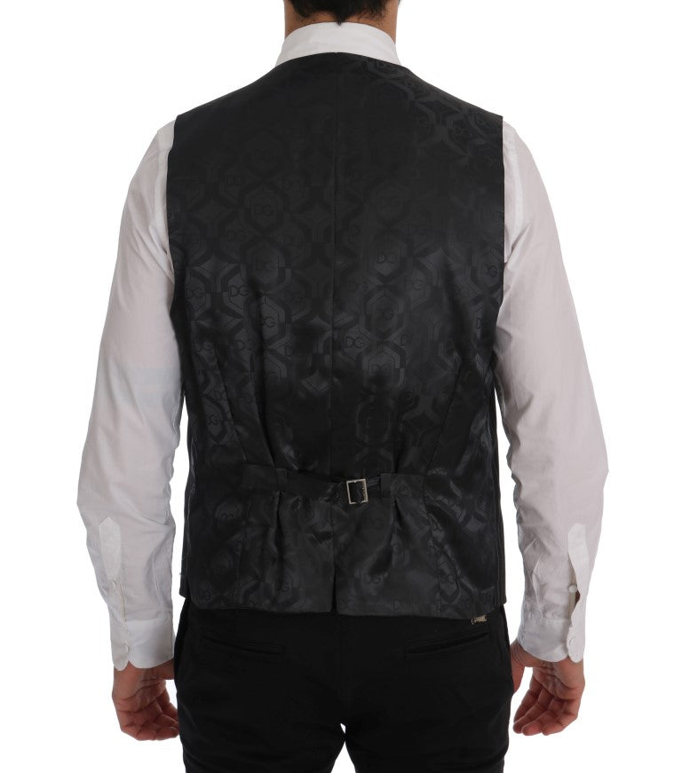 Dolce &amp; Gabbana Gilet Elegante Gilet a Righe Grigie