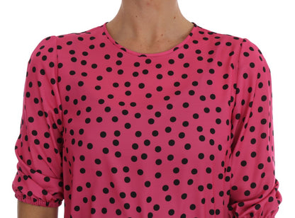 Dolce &amp; Gabbana Camicetta in seta a pois rosa chic