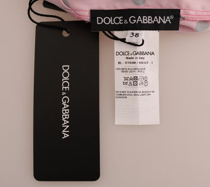 Dolce &amp; Gabbana Camicetta in seta a pois rosa chic