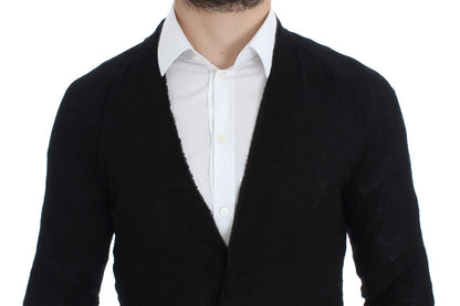 Costume National Elegante Cardigan in Lana Merino Nera