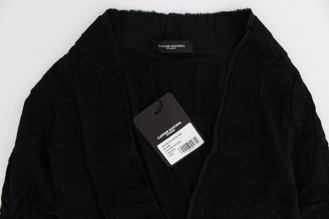 Costume National Elegante Cardigan in Lana Merino Nera