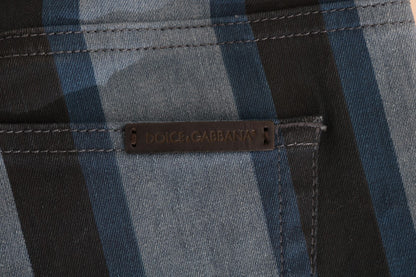 Jeans da ragazza slim fit a righe blu chic Dolce &amp; Gabbana