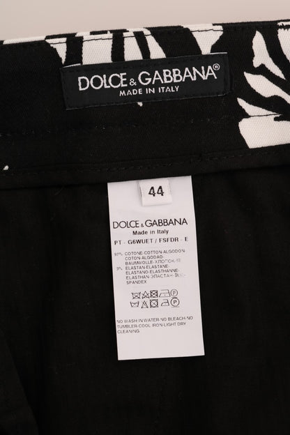 Pantaloni alla caviglia con stampa foglie slim fit di Dolce &amp; Gabbana