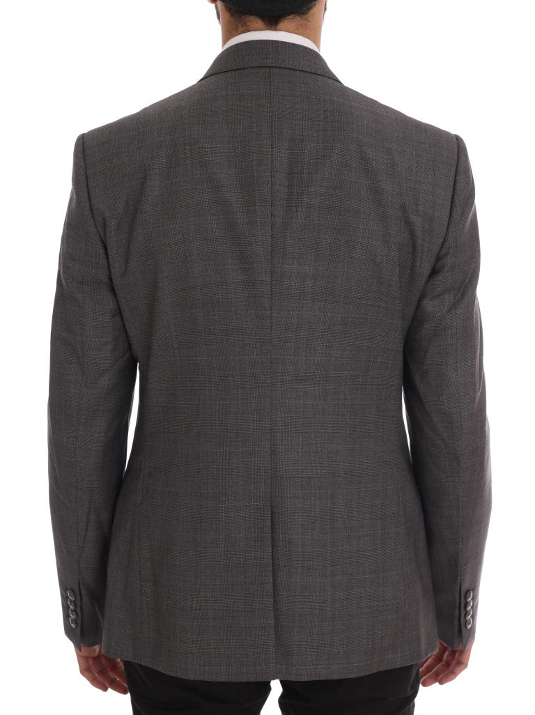 Dolce &amp; Gabbana Elegante blazer in lana a quadri grigio