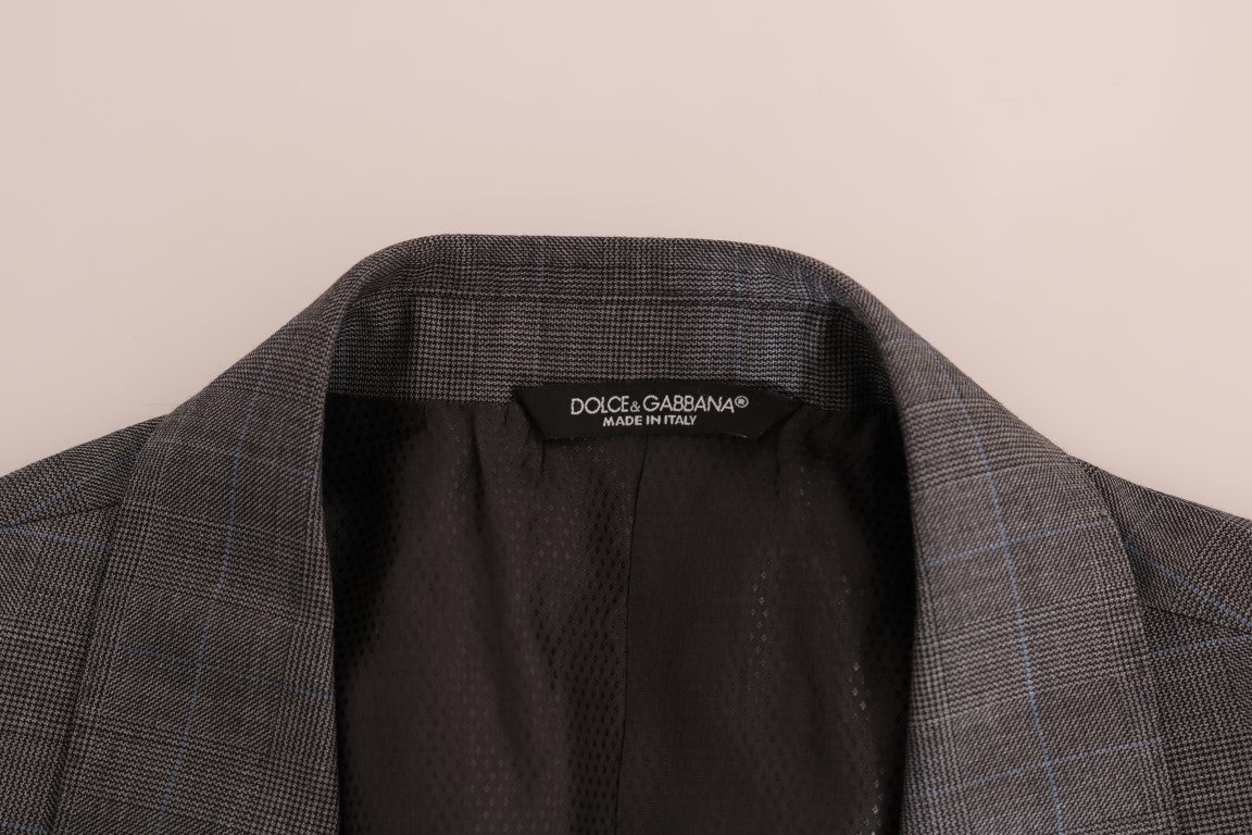 Dolce &amp; Gabbana Elegante blazer in lana a quadri grigio