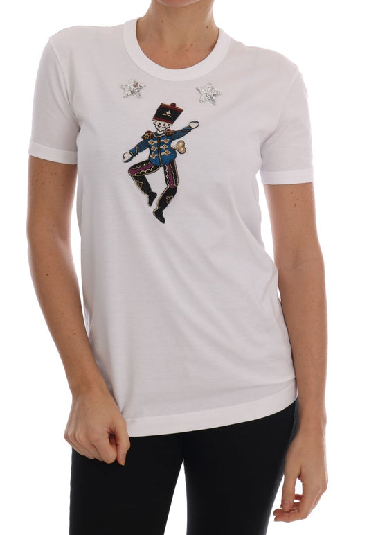 T-shirt in cotone con paillettes di Dolce &amp; Gabbana