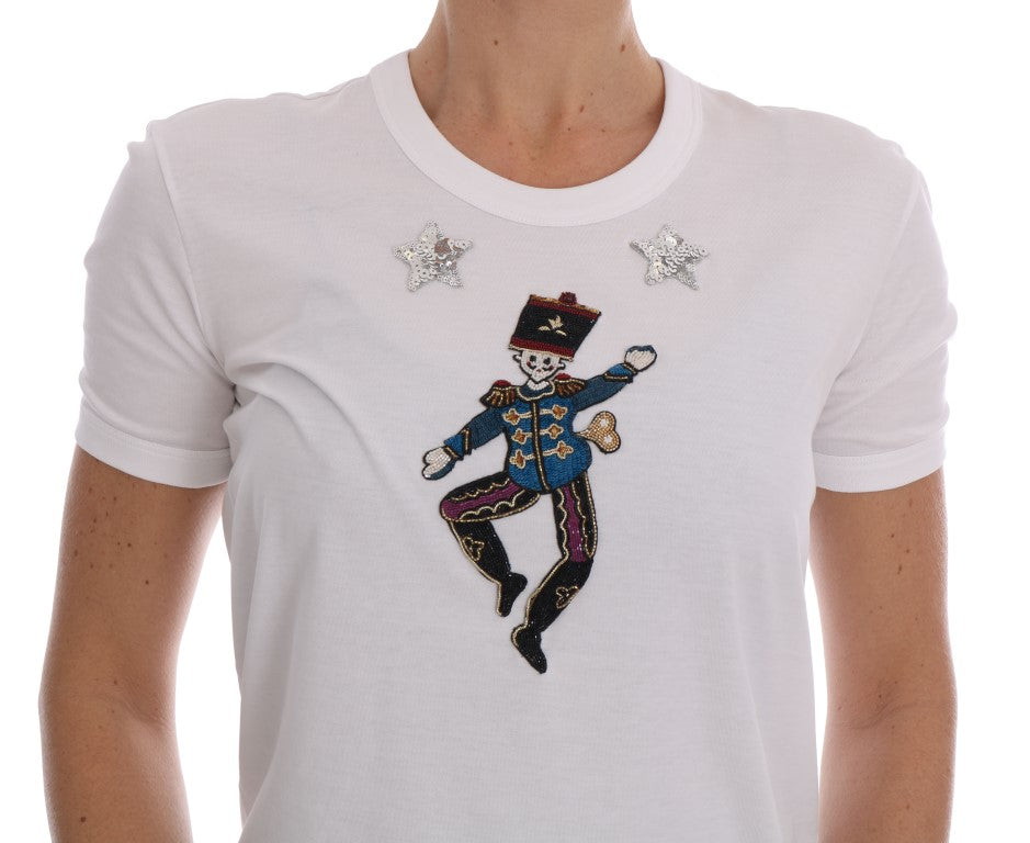 T-shirt in cotone con paillettes di Dolce &amp; Gabbana