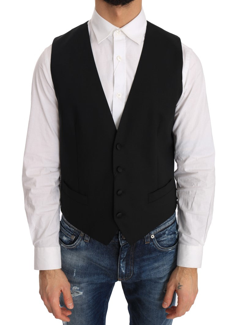 Dolce &amp; Gabbana Gilet formale elegante slim fit in nero