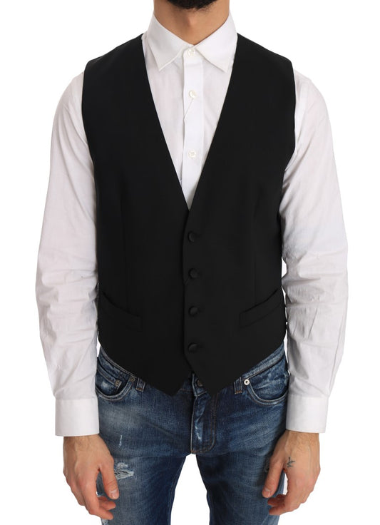 Dolce &amp; Gabbana Gilet formale elegante slim fit in nero