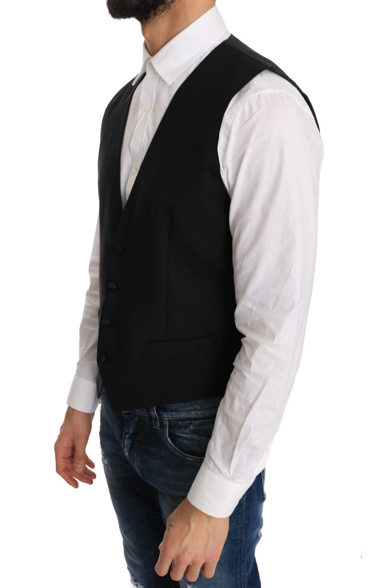 Dolce &amp; Gabbana Gilet formale elegante slim fit in nero