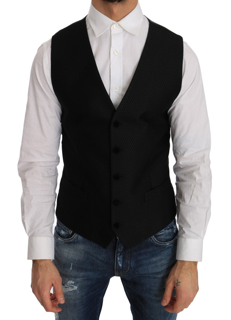 Dolce &amp; Gabbana Gilet elegante nero a pois