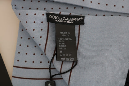 Dolce &amp; Gabbana Sciarpa Elegante da Uomo in Seta Blu a Pois