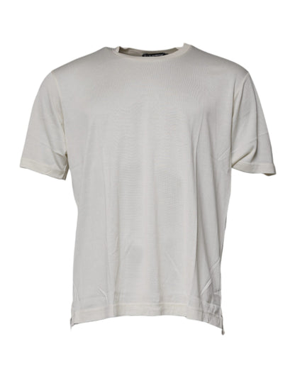 Dolce & Gabbana Off White Crew Neck Short Sleeve T-shirt