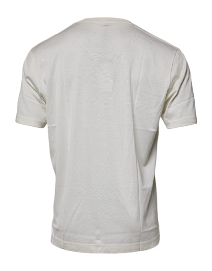 Dolce & Gabbana Off White Crew Neck Short Sleeve T-shirt