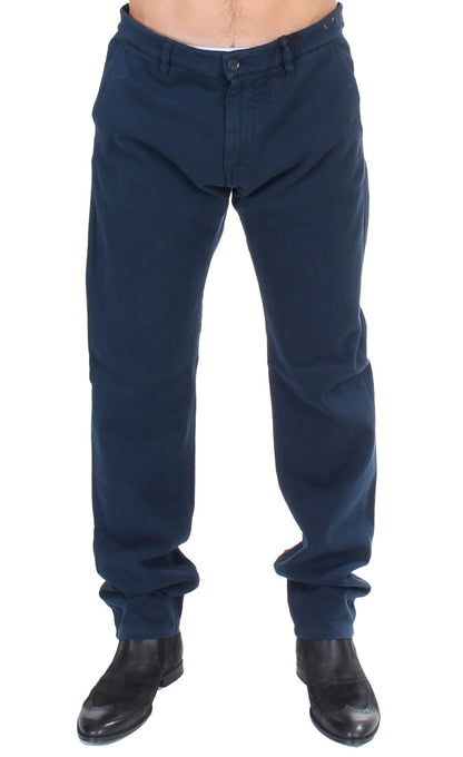 GF Ferre Chino eleganti in cotone elasticizzato blu