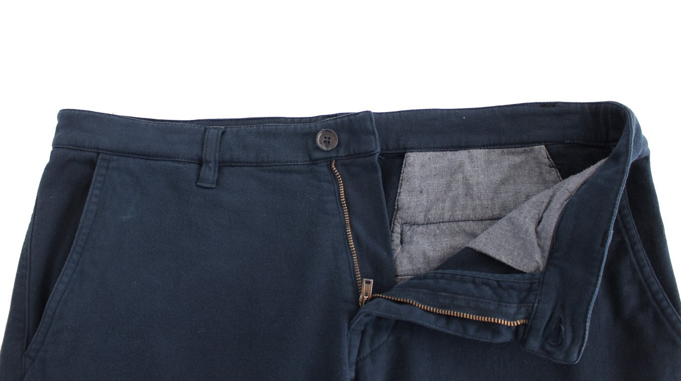 GF Ferre Chino eleganti in cotone elasticizzato blu