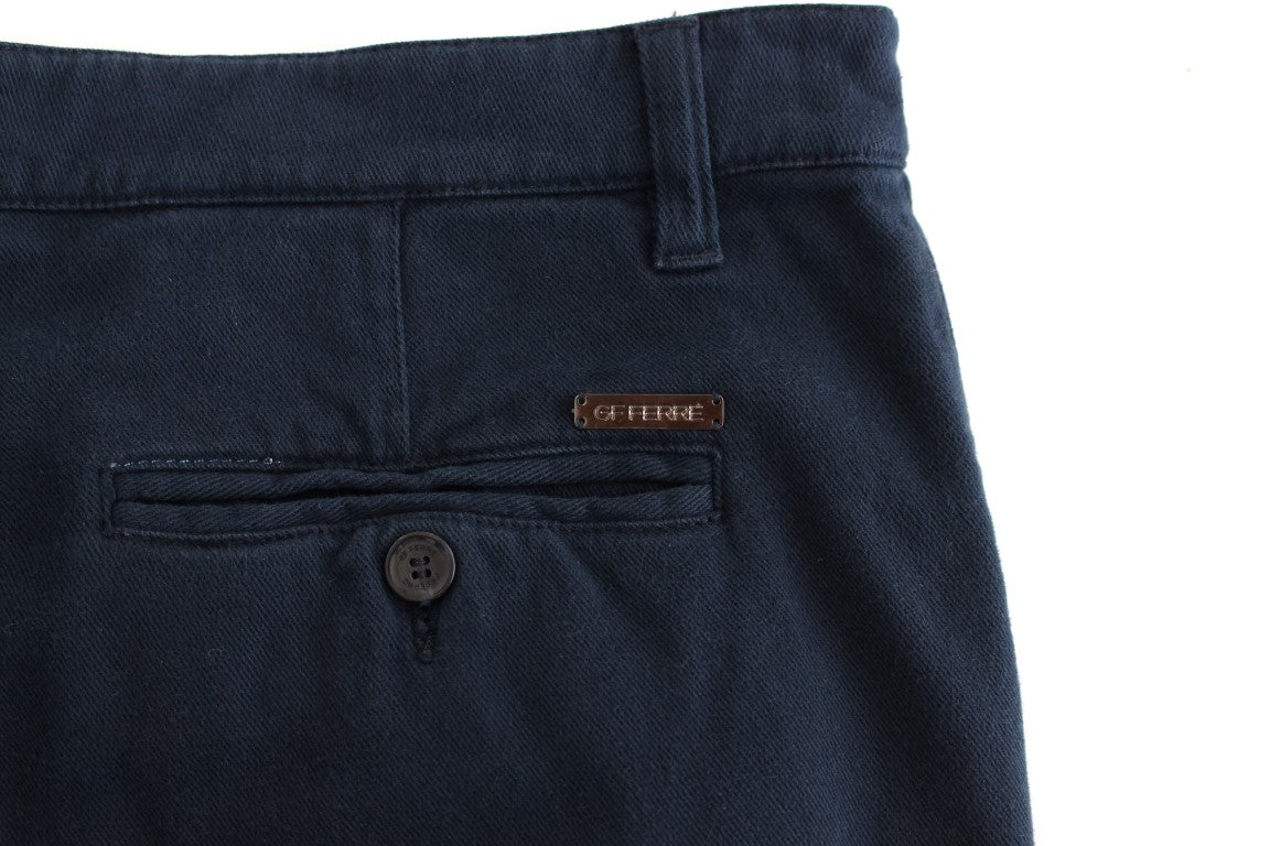 GF Ferre Chino eleganti in cotone elasticizzato blu