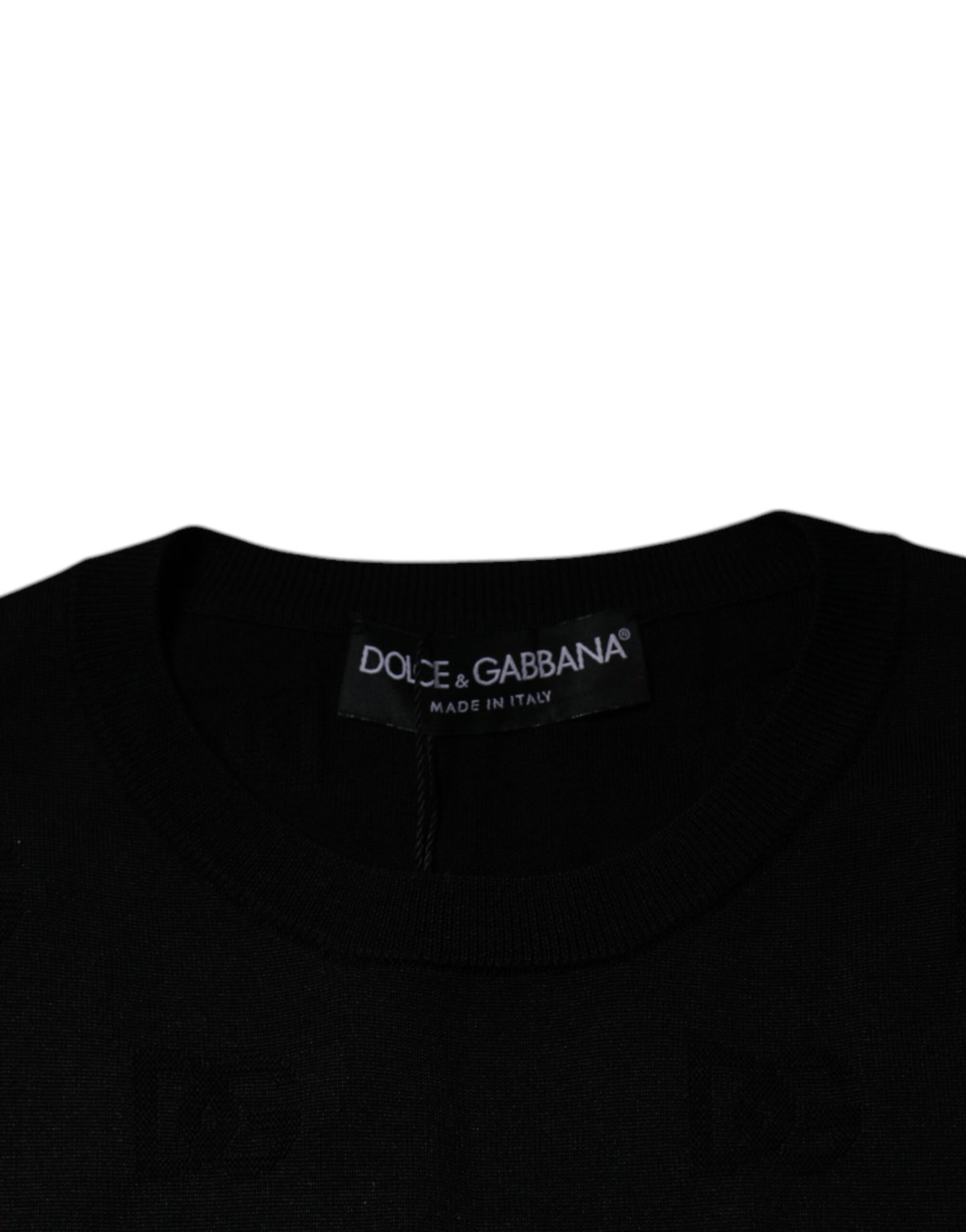 Dolce & Gabbana Black Silk Round Neck Sleeveless T-shirt