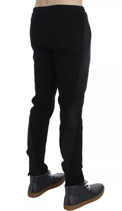 Dolce &amp; Gabbana Pantaloni Casual in Lana Grigio Nero Pantaloni a Righe