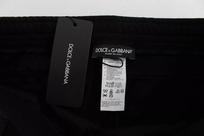 Dolce &amp; Gabbana Pantaloni Casual in Lana Grigio Nero Pantaloni a Righe