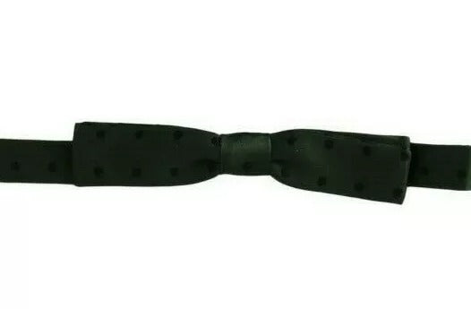 Papillon regolabile in seta a pois verdi Dolce &amp; Gabbana