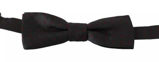 Papillon regolabile in seta a pois grigi Dolce &amp; Gabbana