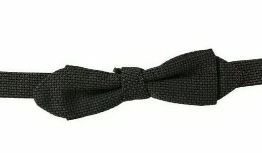 Papillon regolabile in seta con motivo grigio Dolce &amp; Gabbana