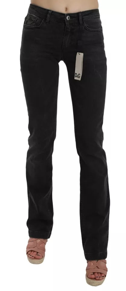 Dolce & Gabbana Black Slim Fit Cotton Jeans D&G Pants