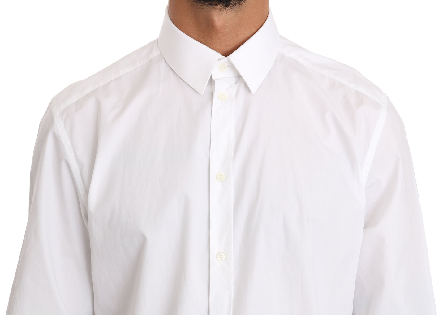 Camicia elegante slim fit Dolce &amp; Gabbana in bianco puro