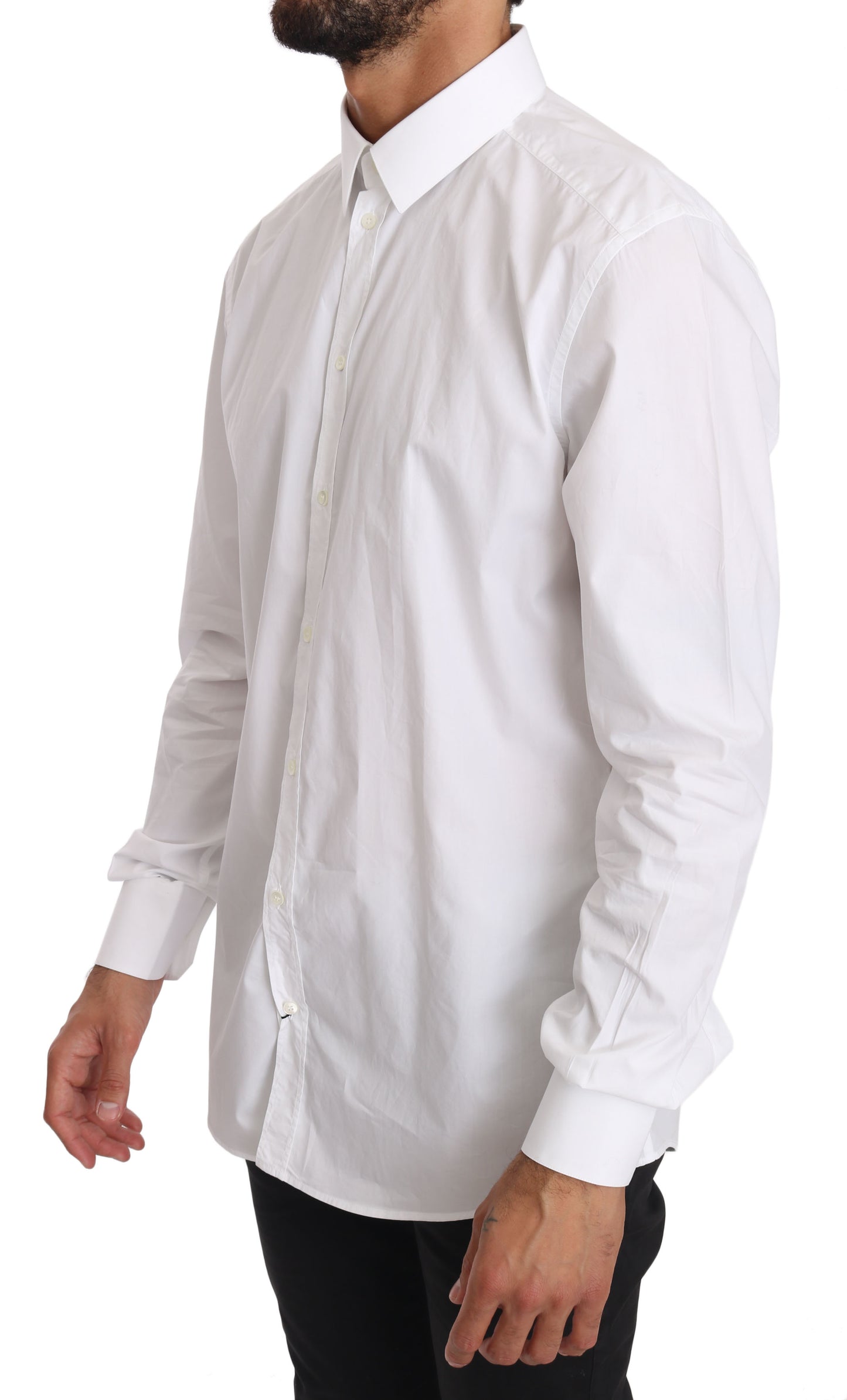 Camicia elegante slim fit Dolce &amp; Gabbana in bianco puro