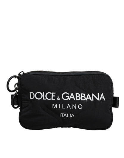 Dolce & Gabbana Black Nylon Logo Purse Crossbody Sling Bag