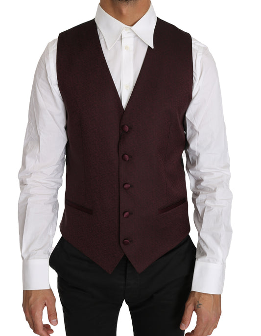 Dolce &amp; Gabbana Gilet Formale da Uomo Elegante Fantasia Viola