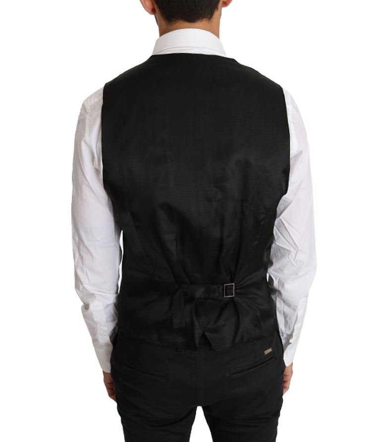 Dolce &amp; Gabbana Gilet elegante slim fit in lana grigia