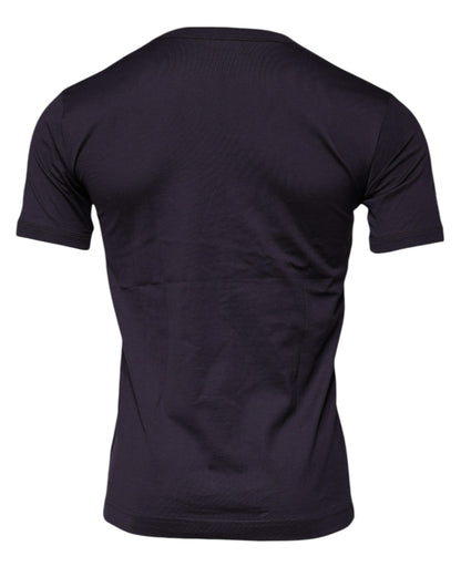 Dolce & Gabbana Violet Cotton Crew Neck Short Sleeves T-shirt