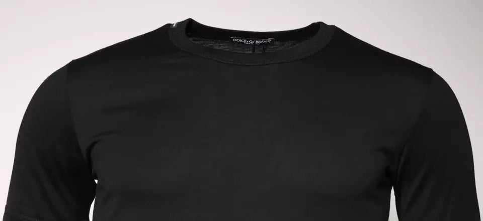 Dolce & Gabbana Black Cotton Crew Neck Short Sleeves T-shirt