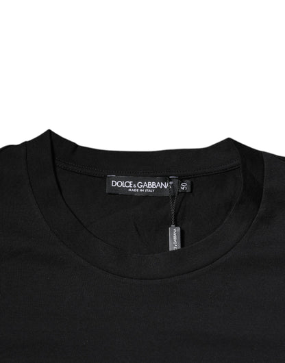 Dolce & Gabbana Black DG Logo Print Cotton Crew Neck T-shirt