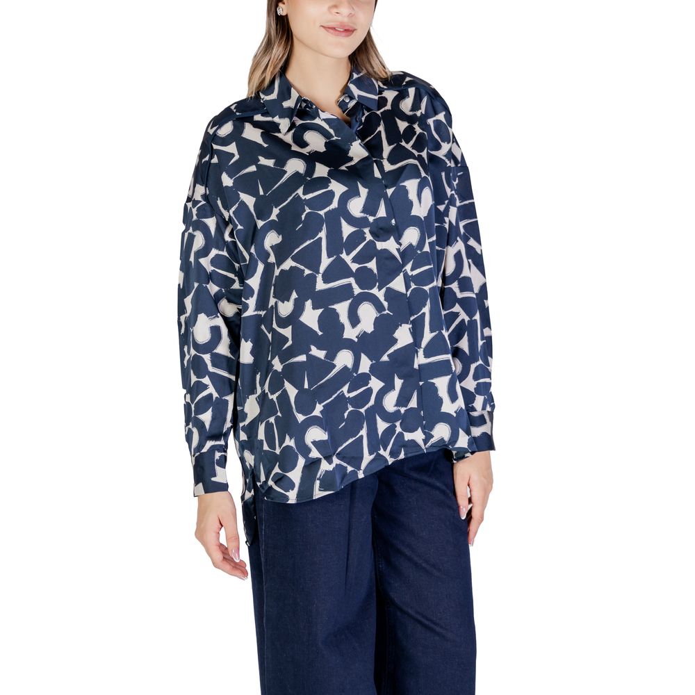 ICHI Blue Polyester Shirt