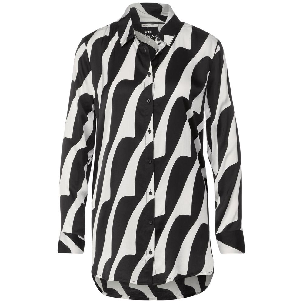 Street One Black And White Viscose Shirt