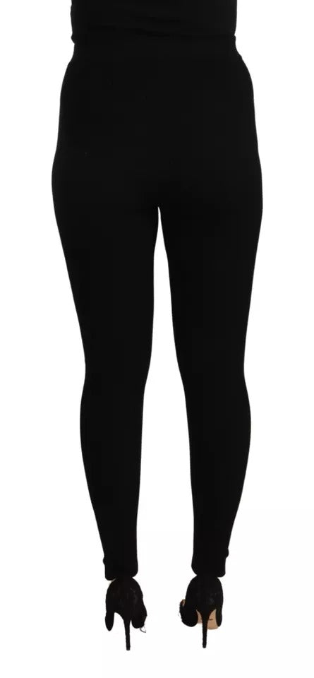 Dolce & Gabbana Black High Waist Stretch Tights Pants