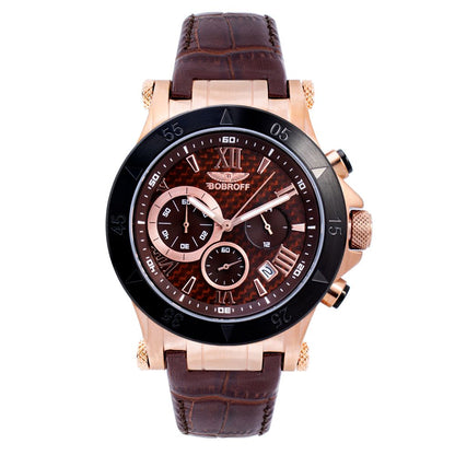 Orologio Bobroff in pelle marrone