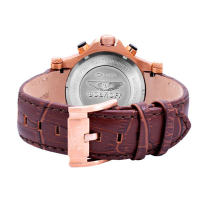 Orologio Bobroff in pelle marrone