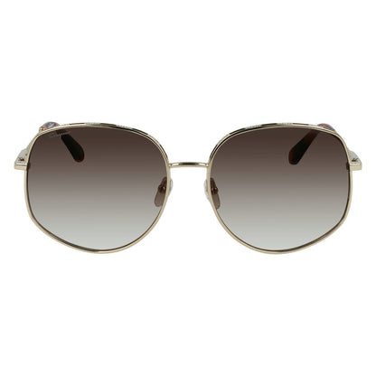 Occhiali da sole in metallo dorato Salvatore Ferragamo