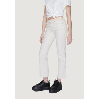 Vero Moda Beige Cotton Jeans & Pant