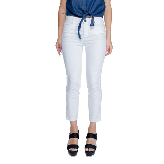 Street One White Cotton Jeans & Pant