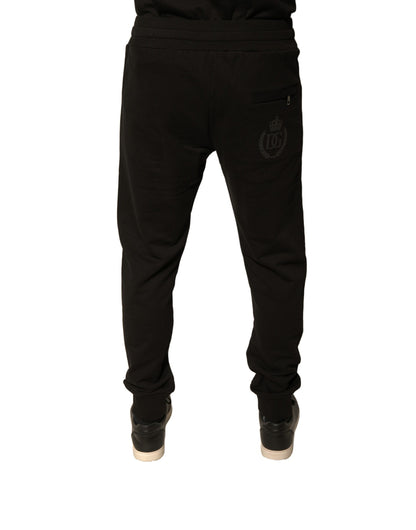 Dolce &amp; Gabbana Jogger in cotone nero da uomo Pantaloni della tuta