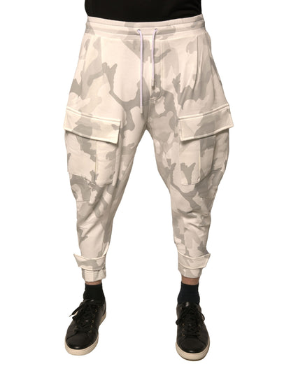 Pantaloni cargo da jogging mimetici bianchi Dolce &amp; Gabbana