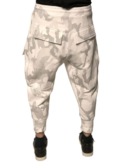 Pantaloni cargo da jogging mimetici bianchi Dolce &amp; Gabbana