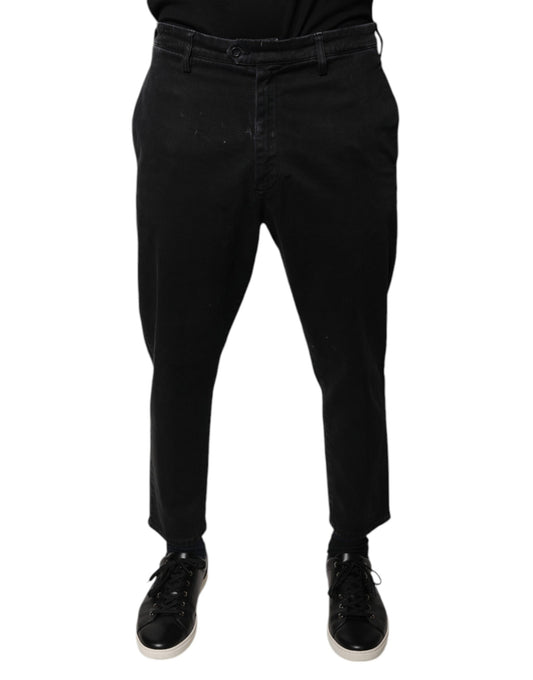 Dolce &amp; Gabbana Nero HOUSTON Uomo Cropped Denim Jeans
